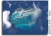Photo: Turks, Caicos,  Little and  Big Ambergris Cay As Seen From Orbit