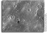 MESSENGER Image: Dark Material on Mercury