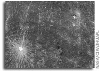 MESSENGER Image: Bright Rays of Kuiper and Dark Material Near Hitomaro