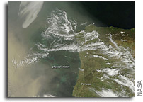 Photo: Saharan Dust off Portugal As Seen From Orbit