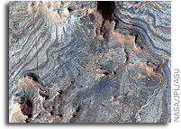 NASA MRO HiRISE Image of Mars: Light-Toned Layered Rocks in Arabia and East Xanthe Regions