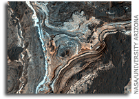 NASA MRO HiRISE Image of Mars: Light-Toned Layered Rock Outcrop in Ladon Valles