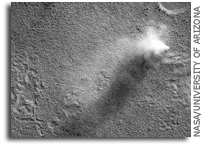 MRO HiRISE Image of Mars: Fan and Dust Devil in Deuteronilus Mensa