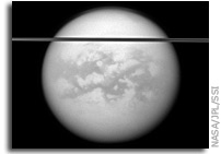 Cassini Image: Titan and Saturn's Rings