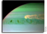 Image: Updrafts of Large Ammonia Crystals in Saturn Storm