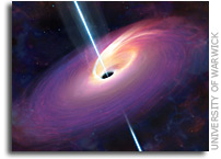 Black hole kills star and blasts 3.8 billion light year beam at Earth