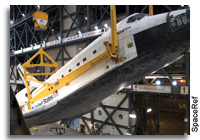Lifting of Atlantis From Horizontal to Vertical in the KSC Vehicle Assembly Building