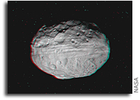 Dawn Soars Over Asteroid Vesta in 3-D