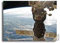 Orbital View: Soyuz Spacecraft and Newfoundland 
