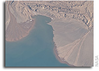 River deltas and Lake Ayakum in Tibet As Seen From Orbit