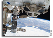 Photo: International Space Station: Soyuz, Progress, Columbus, and Cupola Over The Coast of California