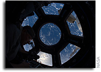 Photo: Using a Camera in the Cupola of the International Space Station