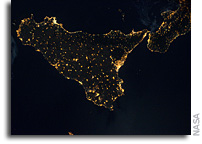 Photo: Sicily As Seen at Night From The International Space Station