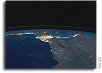 Photos: Nile River and Delta As Seen at Night From The International Space Station