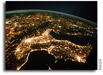 Photo: Central and Eastern Europe As Seen at Night From the International Space Station
