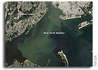 Image: Hurricane Irene's Sediment in New York Harbor As Seen By Landsat