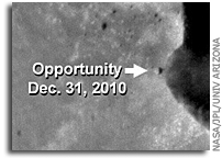 Photo: Opportunity Rover at Santa Maria Crater As Seen From Mars Orbit