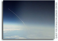 First Photos: Shuttle Discovery's Trail Into Space As Seen from Over 70,000 Feet in a Balloon