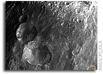 Image: Close-up View of 'Snowman' Craters on Vesta As Seen From Orbit