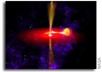 NASA'S WISE Mission Captures Black Hole's Wildly Flaring Jet