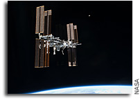Photo: International Space Station and The Moon
