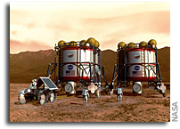 The First Nuclear Power Plants for Settlements on the Moon and Mars
