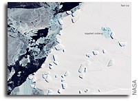 Image: Sea Ice and Icebergs Off East Antarctica As Seen From Space
