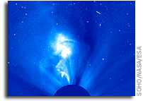 Solar Flare Pushes Plasma Cloud Toward Earth