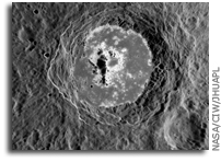 NASA MESSENGER Image of Mercury: Hollows Within an Impact Crater