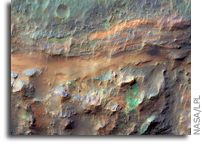 NASA MRO Image of Mars:  Sedimentary Deposits on the Floor of Ritchey Crater