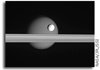 Image: Enceladus, Titan, and Saturn's Rings