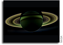 A Backlit View Of Saturn