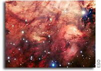 The Smoky Pink Core of the Omega Nebula