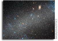 Hubble observes a dwarf galaxy with a bright nebula