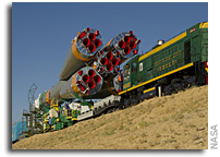 Image: Expedition 32 Soyuz Rocket Rolls Out To Launchpad