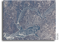 Photo: Ice cover on Lake Sakakawea in North Dakota As Seen From The Space Station