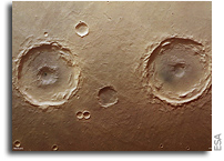 Explosive Crater Twins on Mars