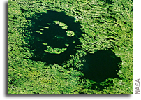 Clearwater Lakes - Dual Impact Craters