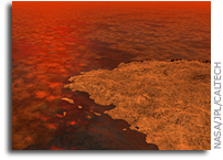 Blocks of Hydrocarbon Floating on Titan's Lakes?
