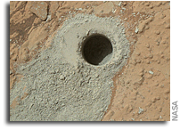 Curiosity Drills Second Rock Target