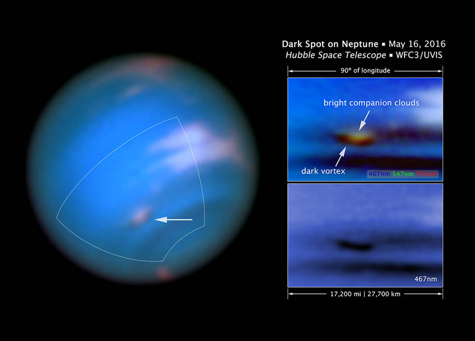 Hubble Imagery Confirms New Dark Spot on Neptune SpaceRef