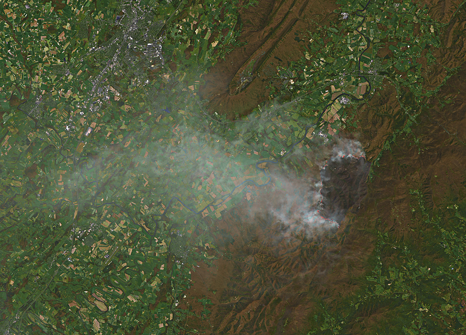 Rocky Mount Fire, Virginia As Seen From Space SpaceRef