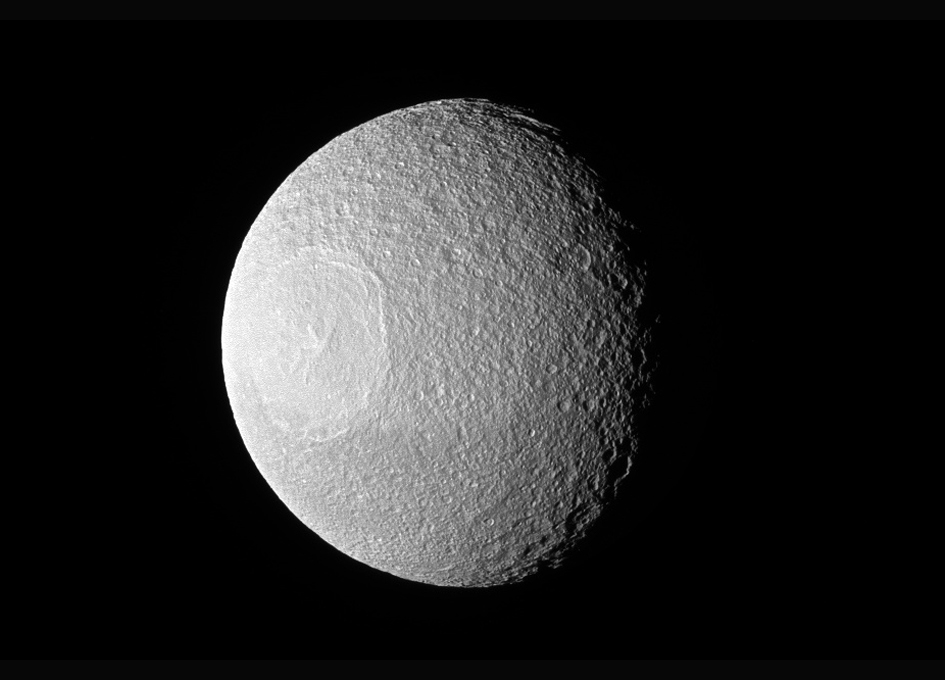 Tethys As Seen By Cassini - SpaceRef